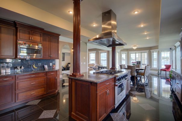 Dining room, Interior, Kitchen, Living room, Recessed Lighting, Stainless Steel Appliances