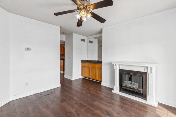 Empty room, Fireplace, Interior, Wood Texture Flooring