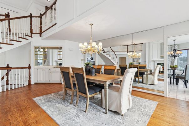 Chandelier, Dining room, Interior, Wood Texture Flooring