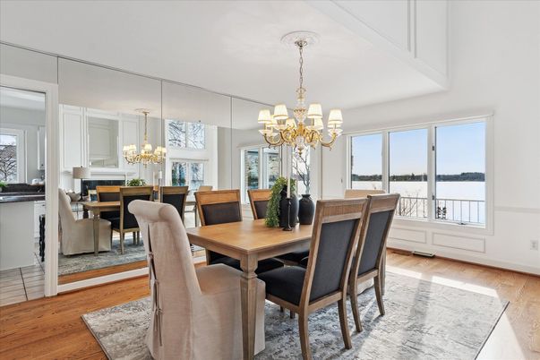 Chandelier, Dining room, Interior, Wood Texture Flooring