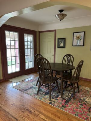 Dining room, Interior, Wood Texture Flooring