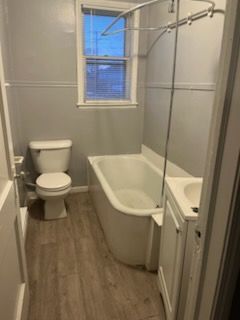 Bathroom, Free Standing Baths, Interior, Wood Texture Flooring