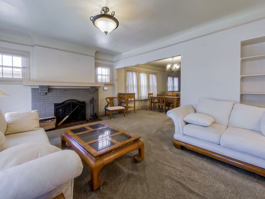 Chandelier, Dining room, Fireplace, Interior, Living room