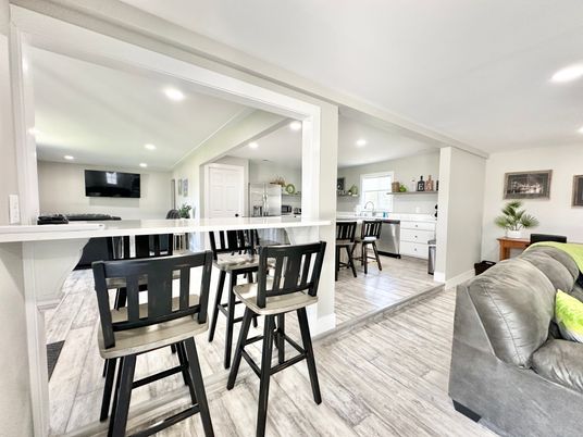 Interior, Kitchen, Recessed Lighting, Wood Texture Flooring