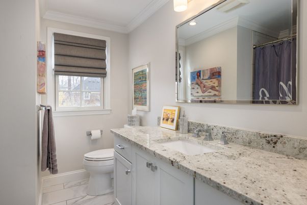 Bathroom, Interior, Marble, Recessed Lighting