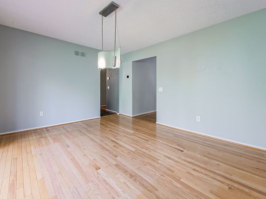 Empty room, Interior, Pendant Lights, Wood Texture Flooring