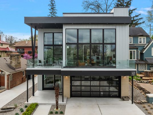 Attached, Exterior, Facade, Modern