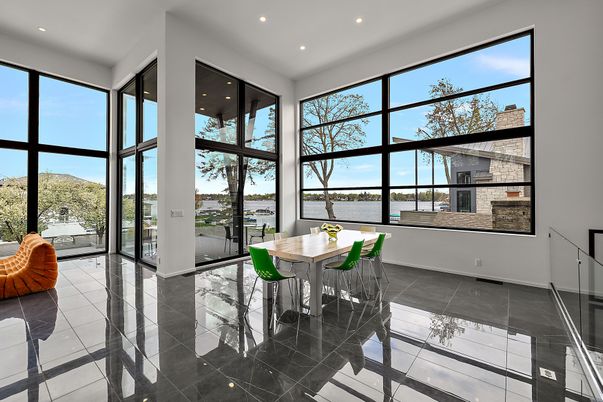 Dining room, Interior, Marble, Recessed Lighting, Water