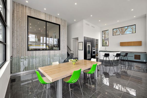 Dining room, Interior, Kitchen, Marble, Recessed Lighting