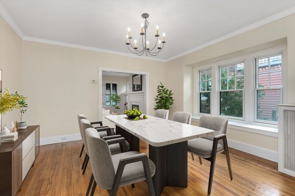 Chandelier, Dining room, Interior, Wood Texture Flooring