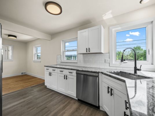 Interior, Kitchen, Recessed Lighting, Wood Texture Flooring