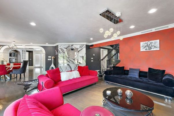 Dining room, Interior, Kitchen, Living room, Pendant Lights, Recessed Lighting, Wood Texture Flooring