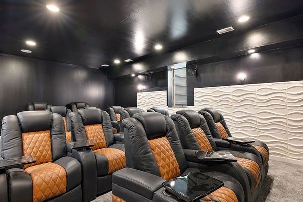 Home Theatre Room, Interior, Projection Screen, Recessed Lighting, Theatre Room
