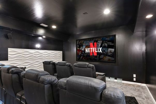 Home Theatre Room, Interior, Projection Screen, Recessed Lighting, Theatre Room