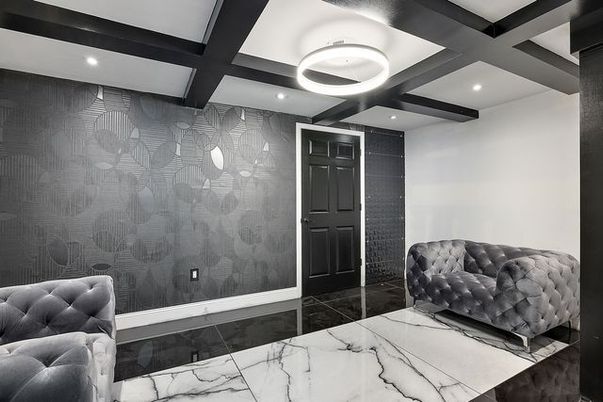 Interior, Marble, Recessed Lighting, Wooden Beams