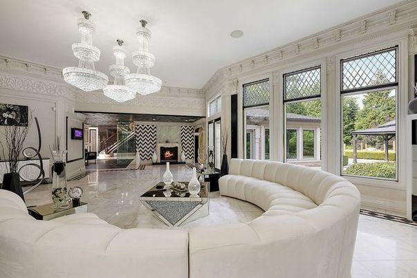 Chandelier, Fireplace, Interior, Living room