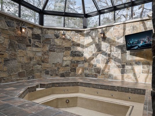 Bathroom, Interior, Stone Walls, Sun Room