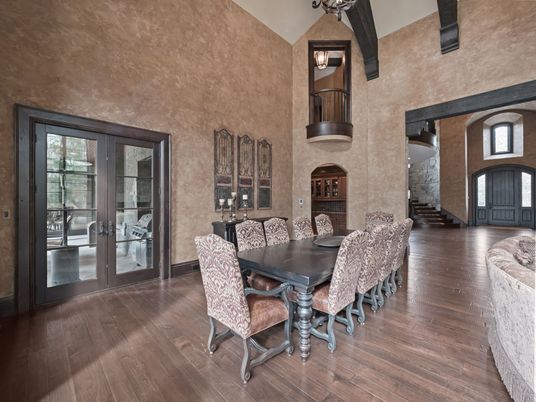 Dining room, Interior, Wood Texture Flooring