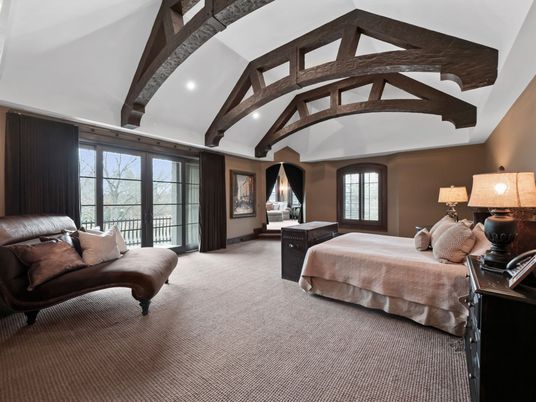 Bedroom, Interior, Recessed Lighting, Wooden Beams