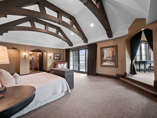 Bedroom, Interior, Recessed Lighting, Wooden Beams