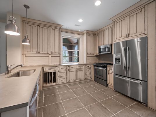 Interior, Kitchen, Pendant Lights, Recessed Lighting, Stainless Steel Appliances