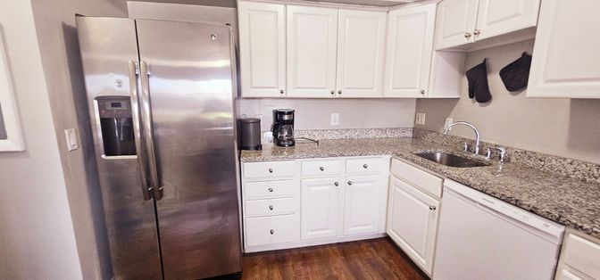 Interior, Kitchen, Stainless Steel Appliances, Wood Texture Flooring