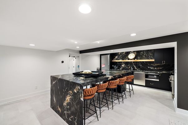 Interior, Kitchen, Marble Walls, Recessed Lighting