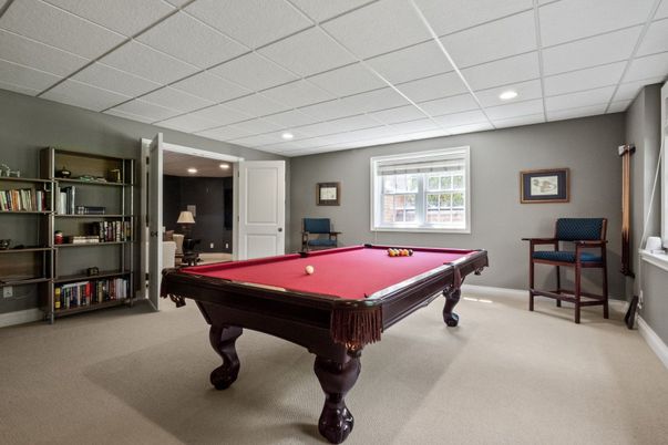 Billiard Table, Game Room, Interior, Recessed Lighting