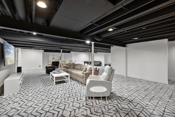 Interior, Living room, Projection Screen, Recessed Lighting
