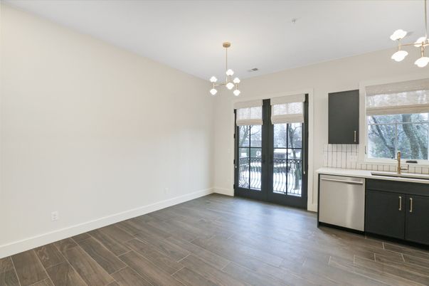 Interior, Kitchen, Pendant Lights, Wood Texture Flooring