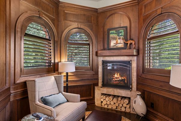 Fireplace, Interior, Wooden Walls