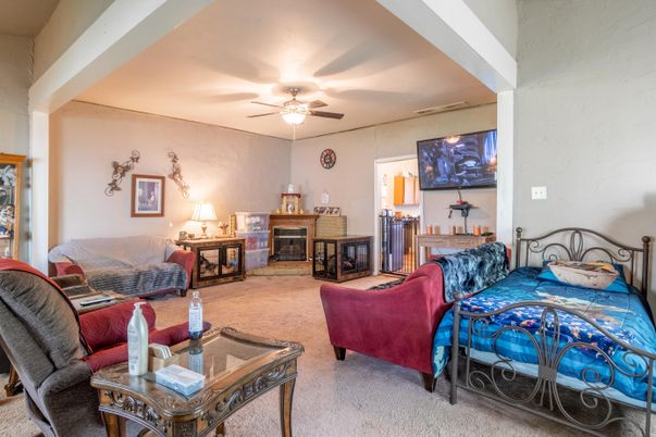 Bedroom, Fireplace, Interior