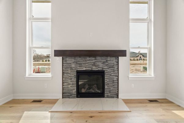 Fireplace, Interior, Wood Texture Flooring