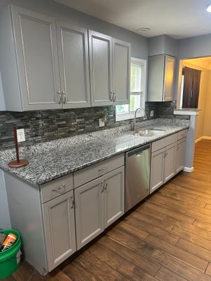 Interior, Kitchen, Recessed Lighting, Wood Texture Flooring
