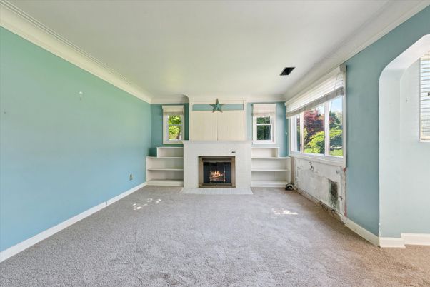 Empty room, Fireplace, Interior