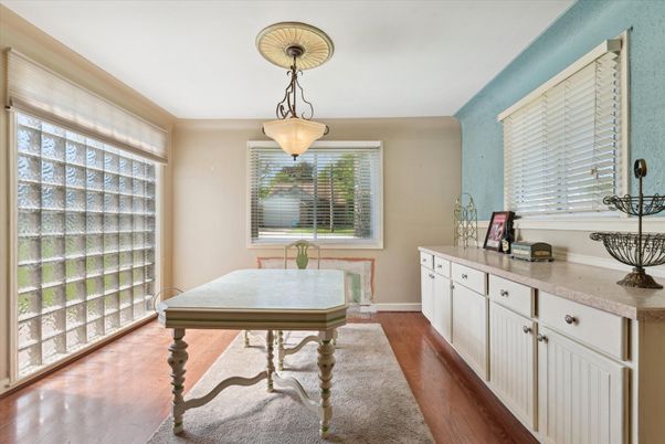 Home Office, Interior, Pendant Lights, Wood Texture Flooring