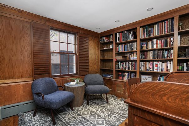 Home Office, Interior, Wood Texture Flooring, Wooden Walls