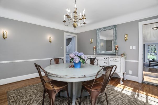 Chandelier, Dining room, Interior, Wood Texture Flooring