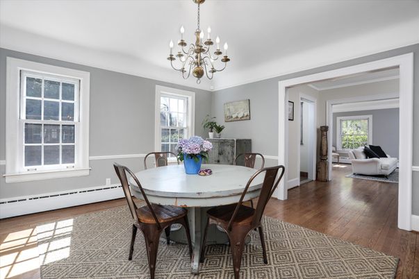 Chandelier, Dining room, Interior, Wood Texture Flooring