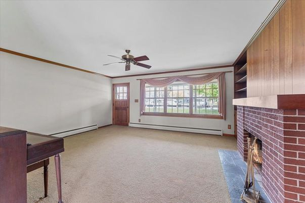 Empty room, Fireplace, Interior