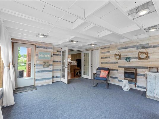 Empty room, Fireplace, Interior, Wooden Walls