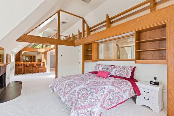 Bedroom, Fireplace, Interior