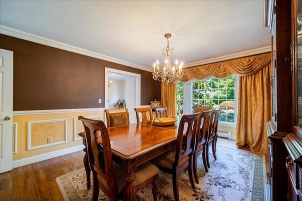 Chandelier, Dining room, Interior, Wood Texture Flooring