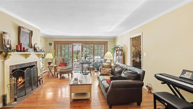 Fireplace, Interior, Living room, Piano, Wood Texture Flooring