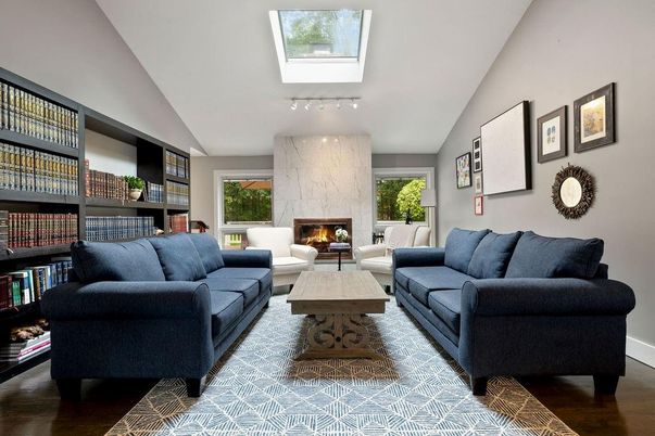 Fireplace, Interior, Living room, Marble Walls, Wood Texture Flooring
