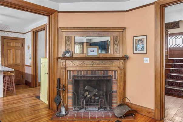 Fireplace, Interior, Wood Texture Flooring