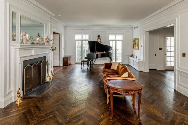 Fireplace, Interior, Piano, Wood Texture Flooring