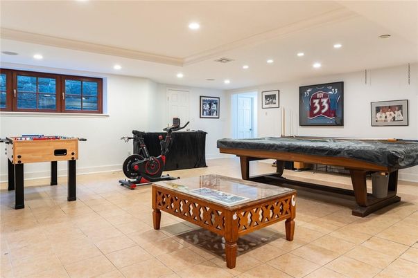 Billiard Table, Fitness Equipment, Game Room, Interior, Recessed Lighting