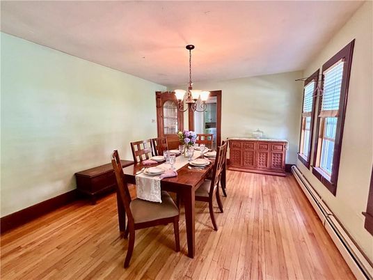 Chandelier, Dining room, Interior, Wood Texture Flooring