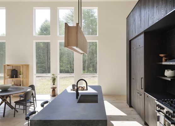 Dining room, Interior, Kitchen, Stainless Steel Appliances, Wood Texture Flooring